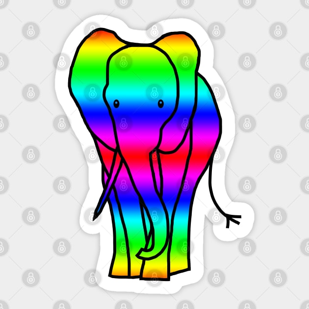 Elephant Rainbow Gradient Graphic Sticker by ellenhenryart